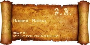 Hammer Manna névjegykártya